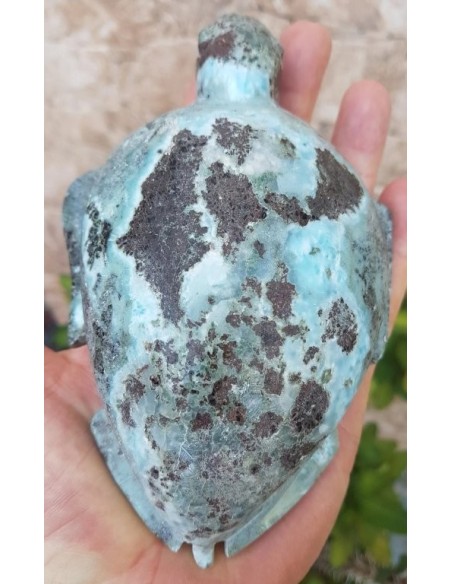Tortuga larimar 918 g artesanía – Exclusiveminerals
