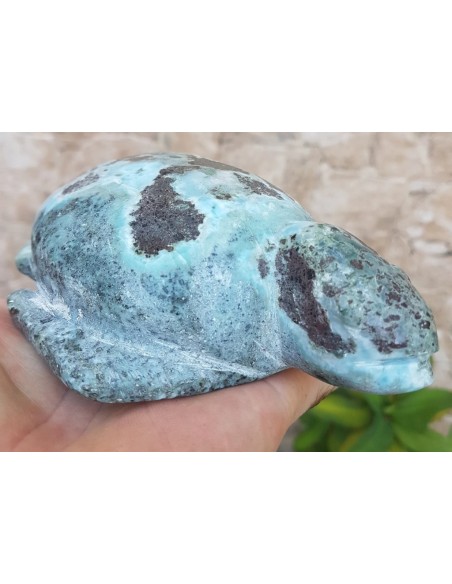 Tortuga larimar 918 g artesanía – Exclusiveminerals