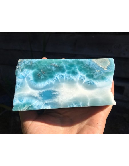 Larimar pulido 655 g – Cubo azul caribeño | Exclusive Minerals