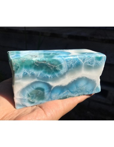 Larimar pulido 655 g – Cubo azul caribeño | Exclusive Minerals