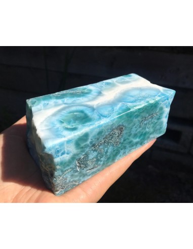 Larimar pulido 655 g – Cubo azul caribeño | Exclusive Minerals
