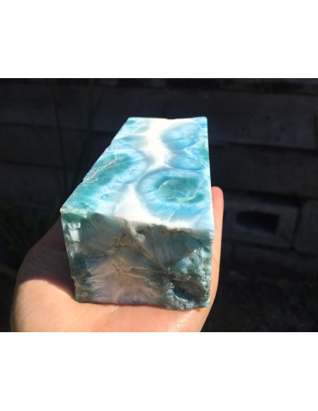 Larimar pulido 655 g – Cubo azul caribeño | Exclusive Minerals